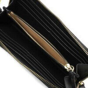 Chloe Zipper Alphabet Long Wallet Black Round